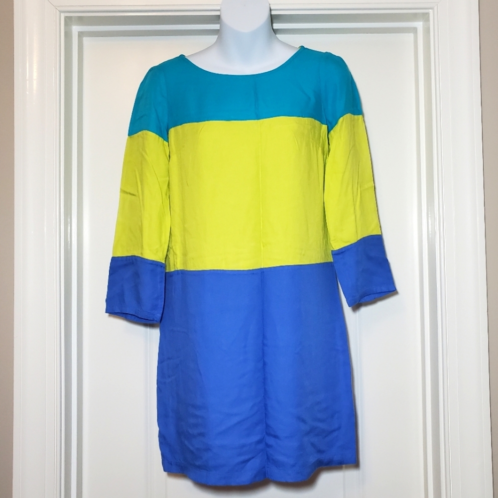 Maeve Anthropologie color block shift dress